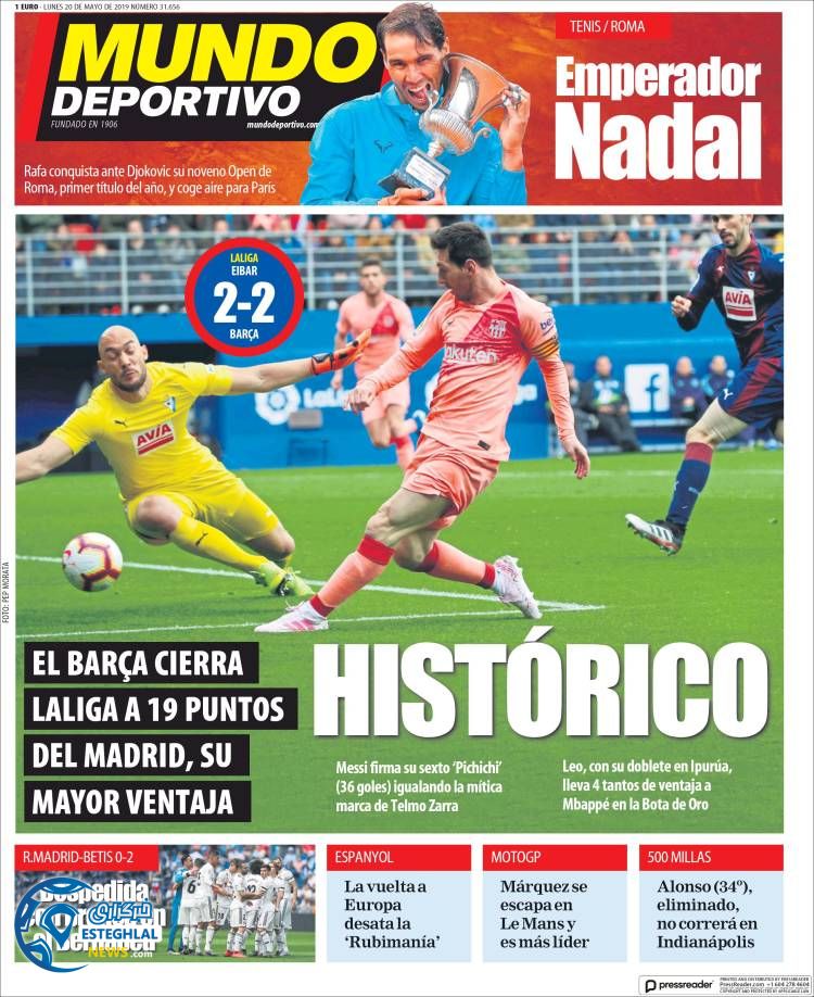 روزنامه ورزشی موندو دپورتیوو دوشنبه 30 اردیبهشت 1398