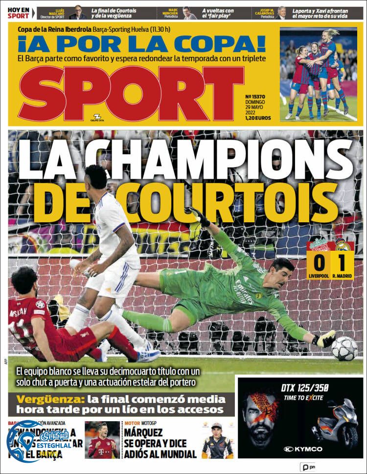 روزنامه ورزشی اسپورت یکشنبه 8 خرداد 1401