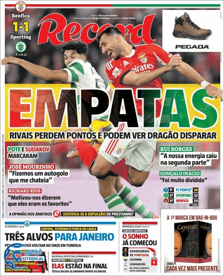 روزنامه  ورزشی رکورد  شنبه 15 آذر 1404 