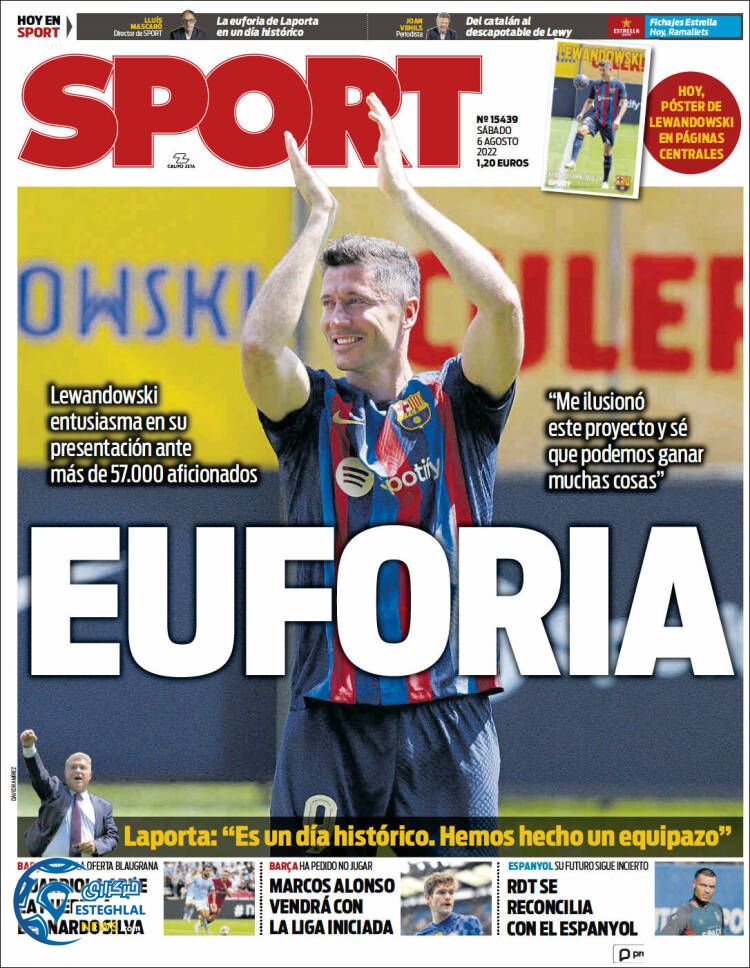 روزنامه ورزشی اسپورت شنبه 15 مرداد 1401 