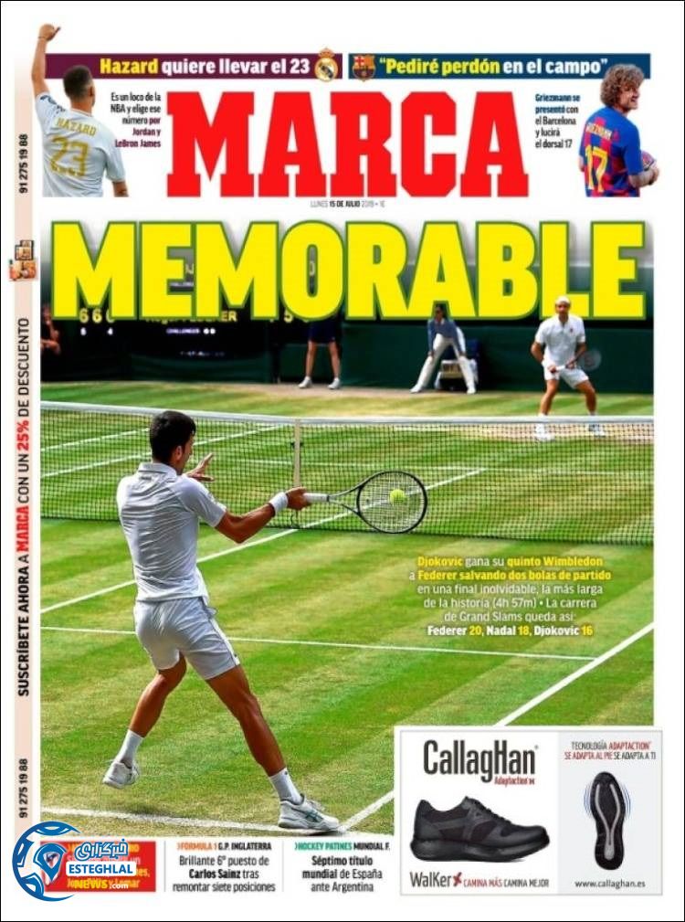 روزنامه ورزشی مارکا دوشنبه 24 تیر 1398