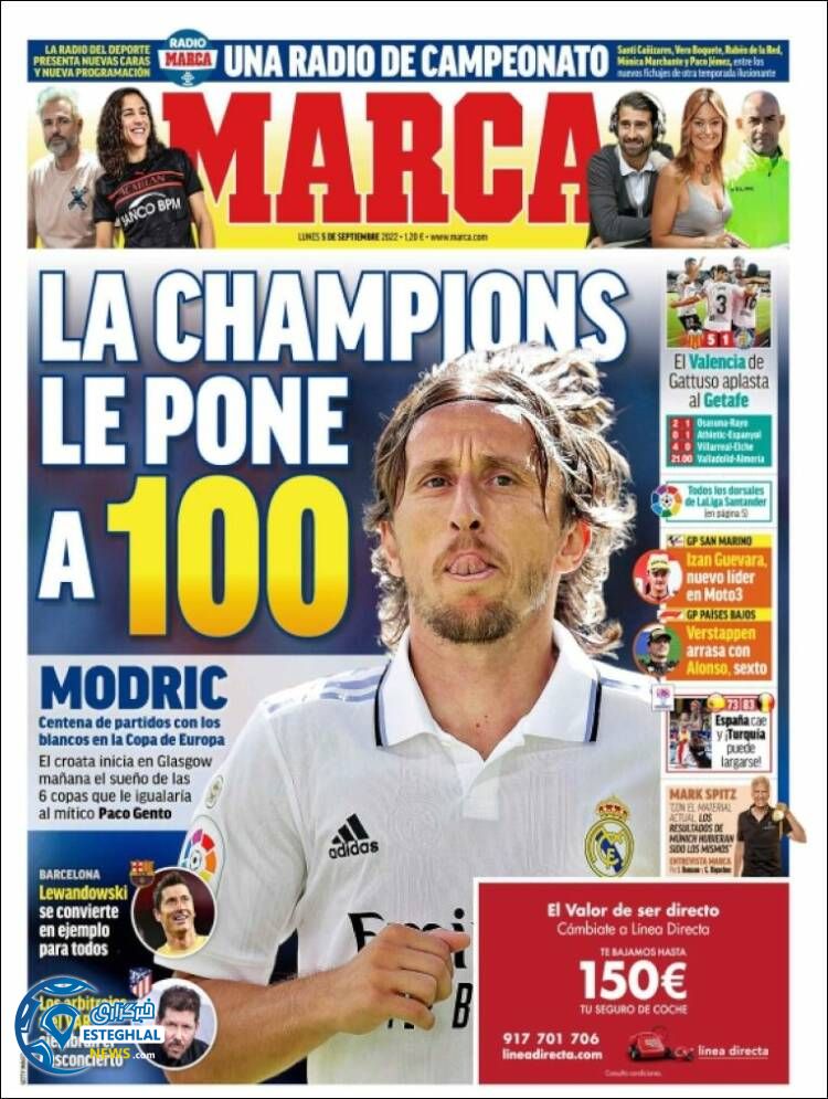 روزنامه ورزشی مارکا دوشنبه 14 شهریور 1401 