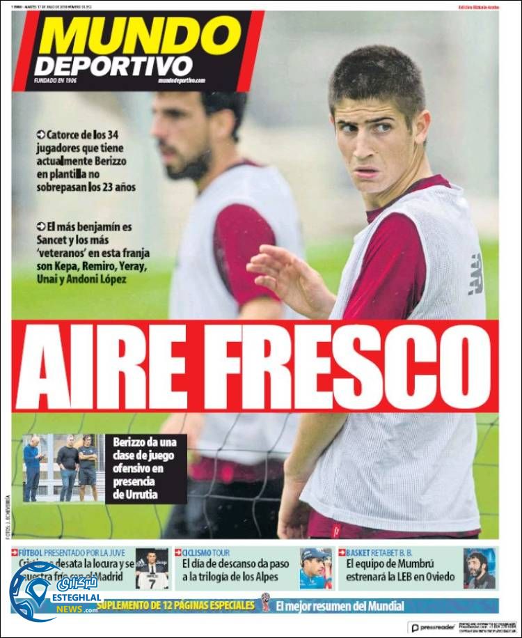 روزنامه ورزشی موندو دپورتیوو سه شنبه 26 تیر 1397