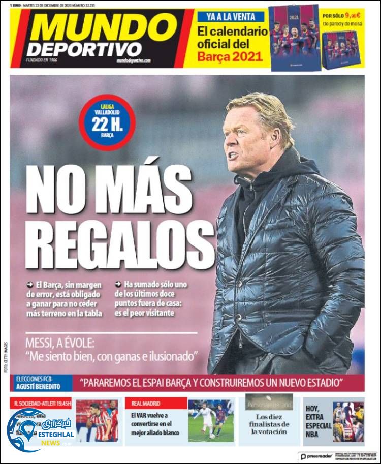 روزنامه ورزشی موندو دپورتیوو سه شنبه 2 دی 1399