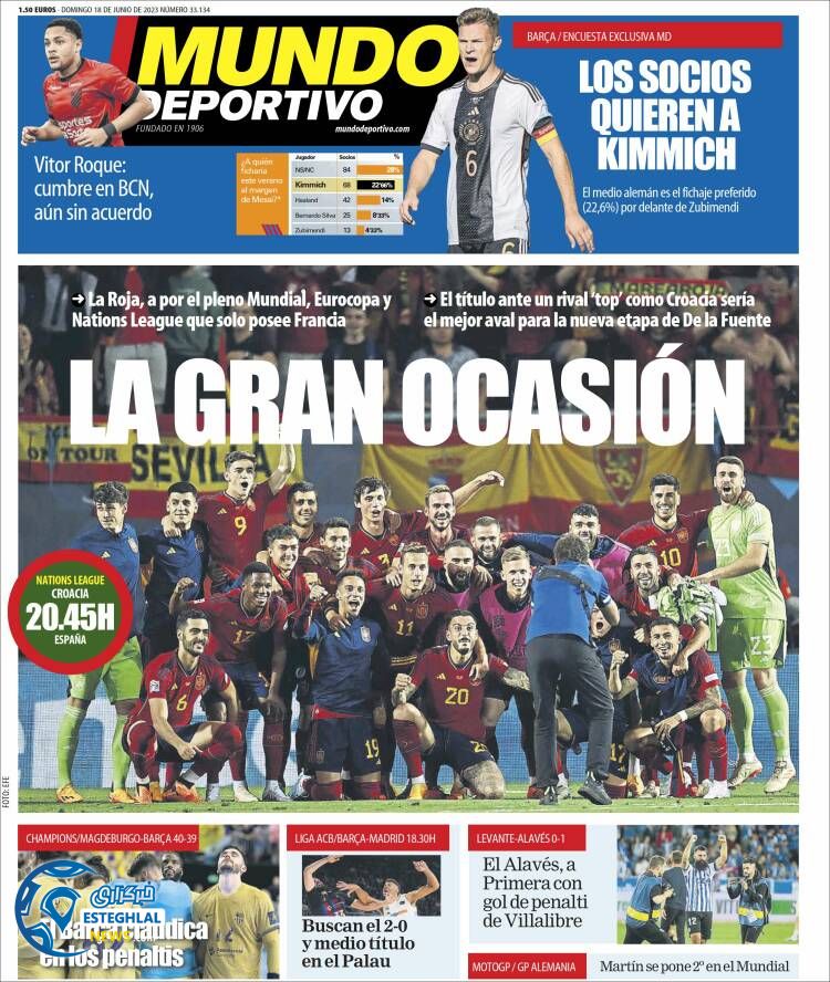 روزنامه ورزشی موندو دپورتیوو یکشنبه 28 خرداد 1402 