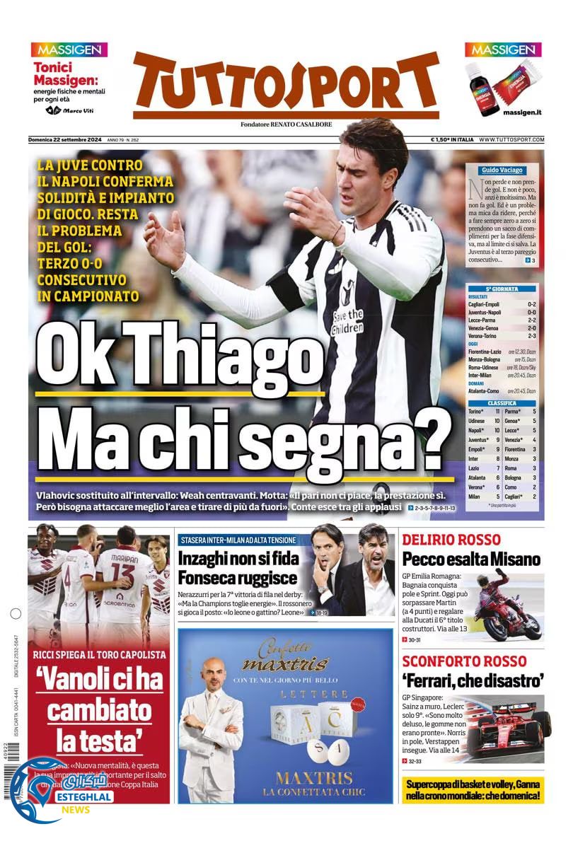 روزنامه ورزشی توتو اسپورت یکشنبه 1 مهر 1403 