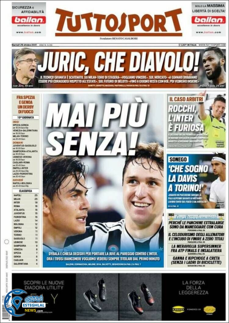 روزنامه ورزشی توتو اسپورت سه شنبه 4 آبان 1400