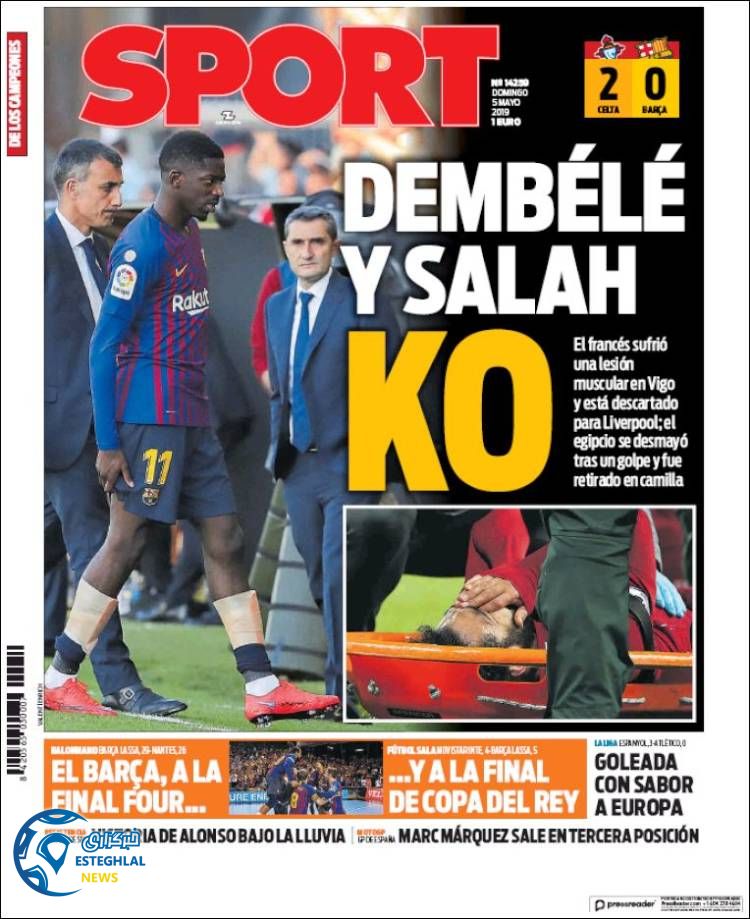 روزنامه ورزشی اسپورت یکشنبه 15 اردیبهشت 1398