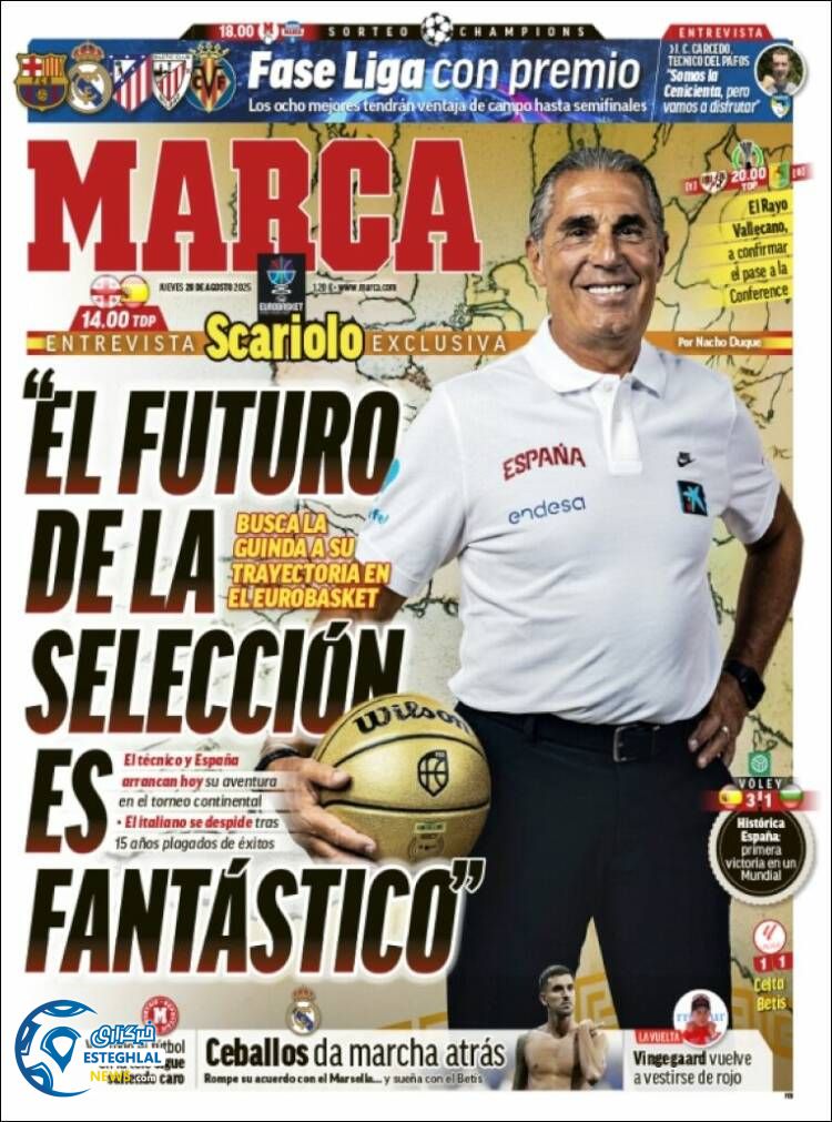 روزنامه  ورزشی مارکا  پنجشنبه 6 شهریور 1404  