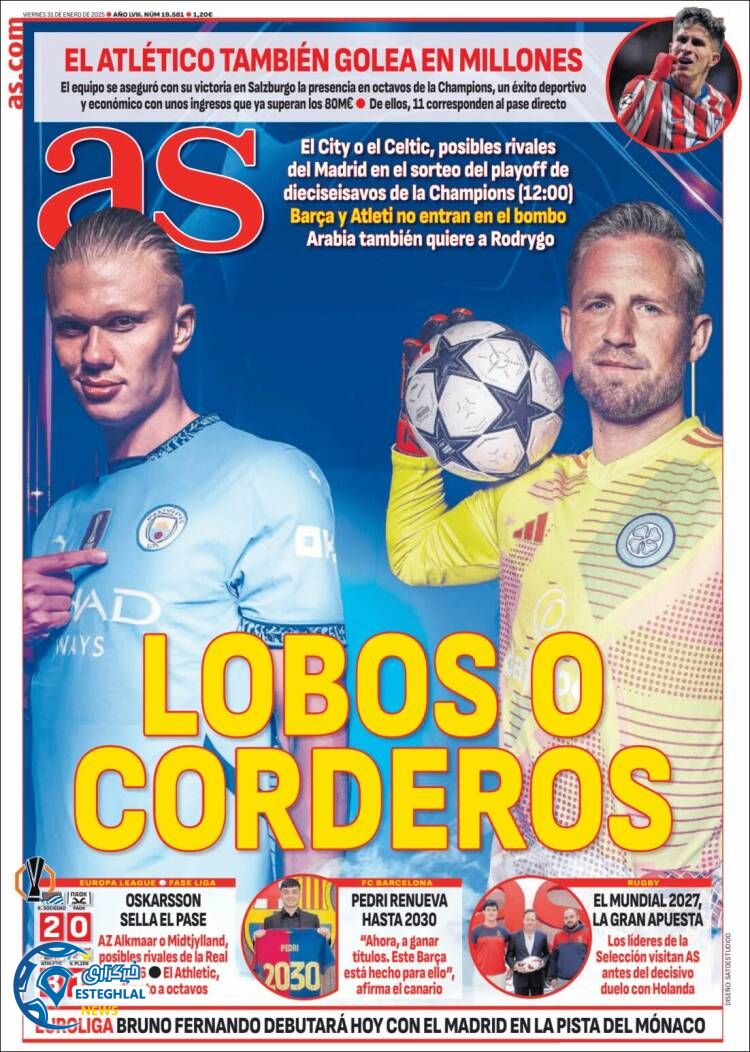 روزنامه ورزشی  آ اس جمعه 12 بهمن 1403 