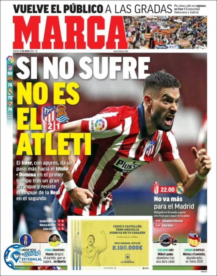 روزنامه ورزشی مارکا پنجشنبه 23 اردیبهشت 1400