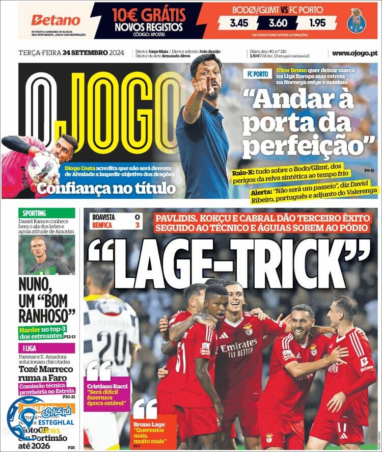 روزنامه  ورزشی اوچوگو سه شنبه 3 مهر 1403 