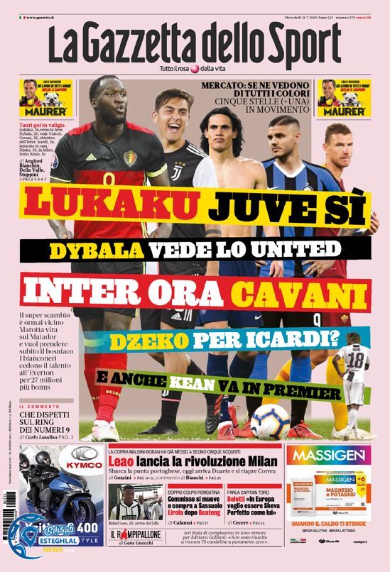 روزنامه ورزشی گاتزتا دلو اسپورت چهارشنبه 9 مرداد 1398