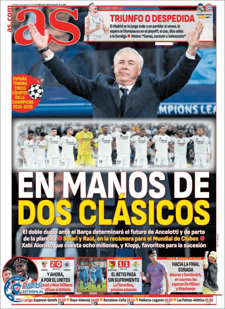 روزنامه ورزشی آ اس جمعه 29 فروردین 1404 