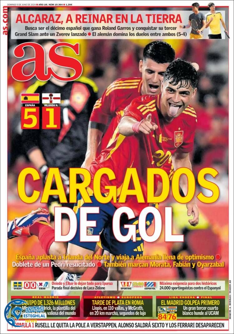 روزنامه  ورزشی آ اس یکشنبه 20 خرداد 1403 