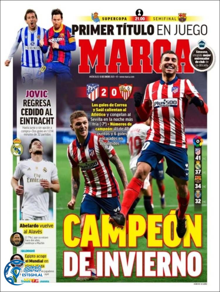 روزنامه ورزشی مارکا چهارشنبه 24 دی 1399