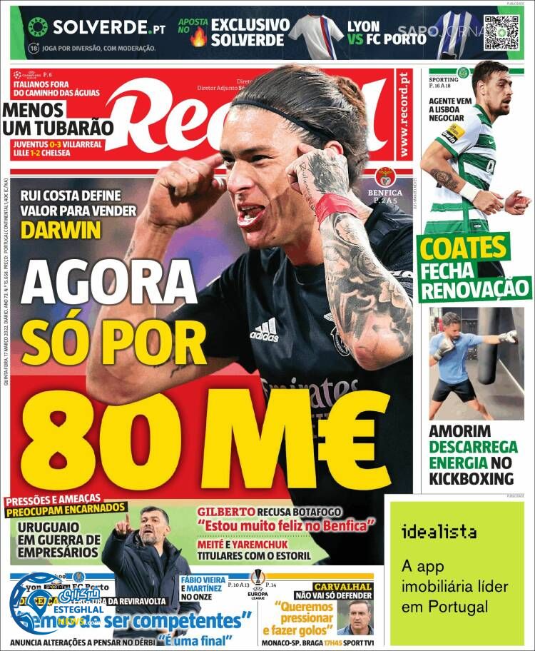 روزنامه ورزشی رکورد پنجشنبه 26 اسفند 1400