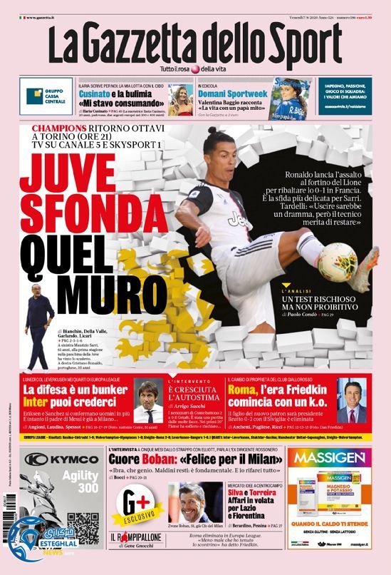 روزنامه ورزشی گاتزتا دلو اسپورت جمعه 17 مرداد 1399