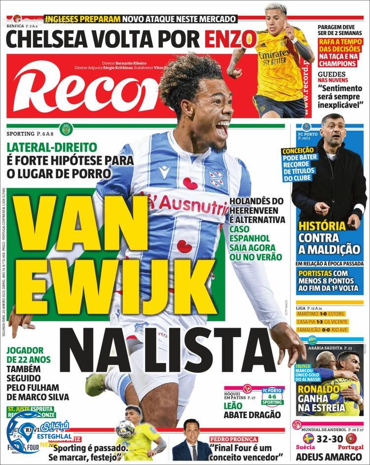 روزنامه ورزشی رکورد دوشنبه 3 بهمن 1401 