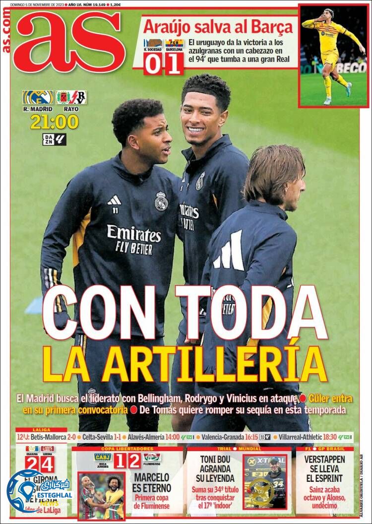 روزنامه ورزشی آ اس یکشنبه 14 آبان 1402