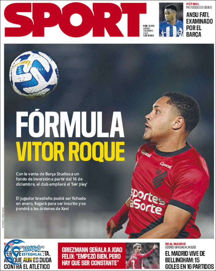 روزنامه ورزشی اسپورت جمعه 10 آذر 1402 