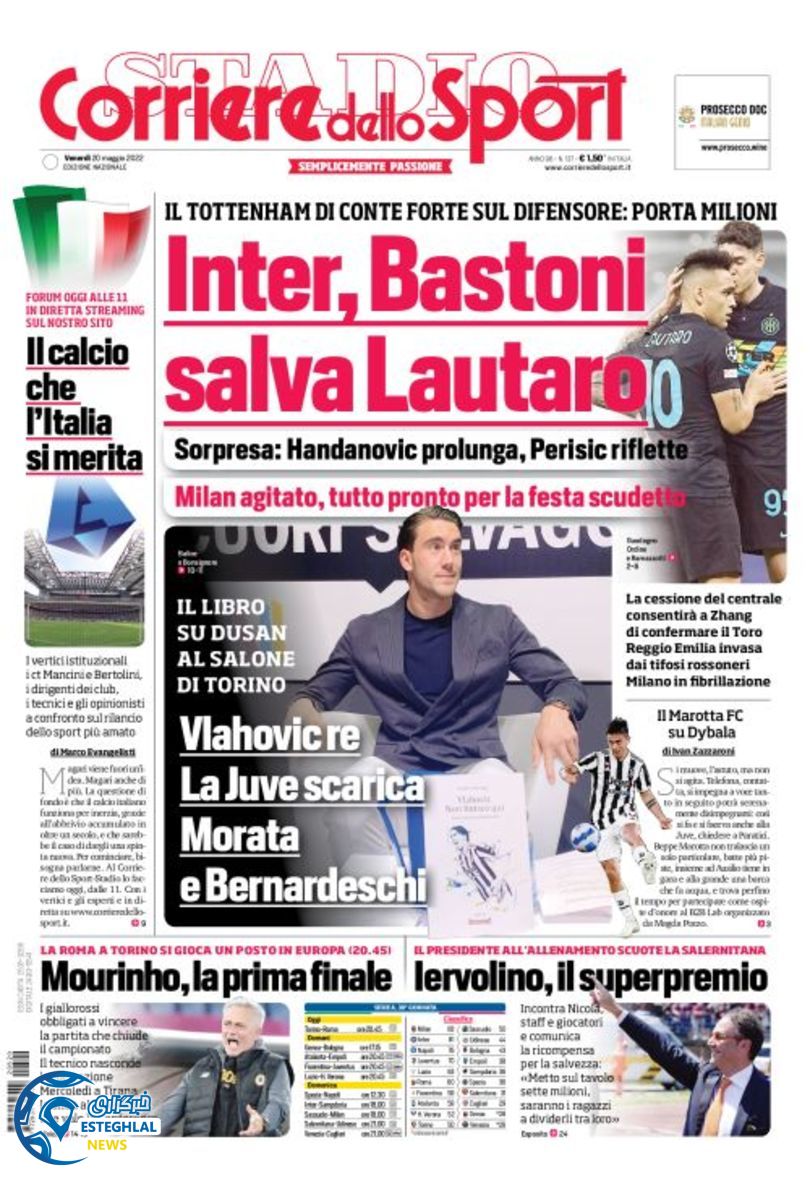 روزنامه ورزشی کوریره دلو اسپورت جمعه 30 اردیبهشت 1401