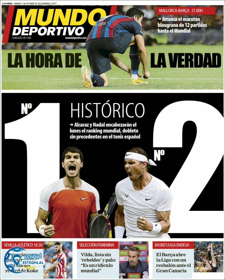 روزنامه ورزشی موندو دپورتیوو شنبه 9 مهر 1401