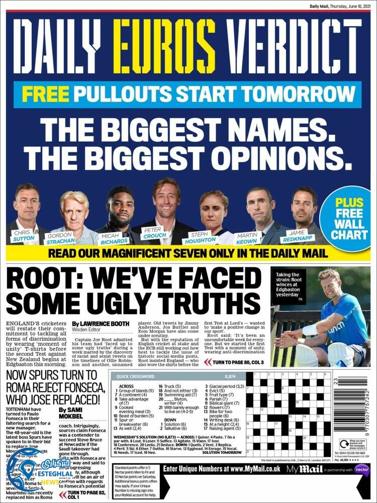 روزنامه ورزشی اکسپرس اسپورت پنجشنبه 20 خرداد 1400