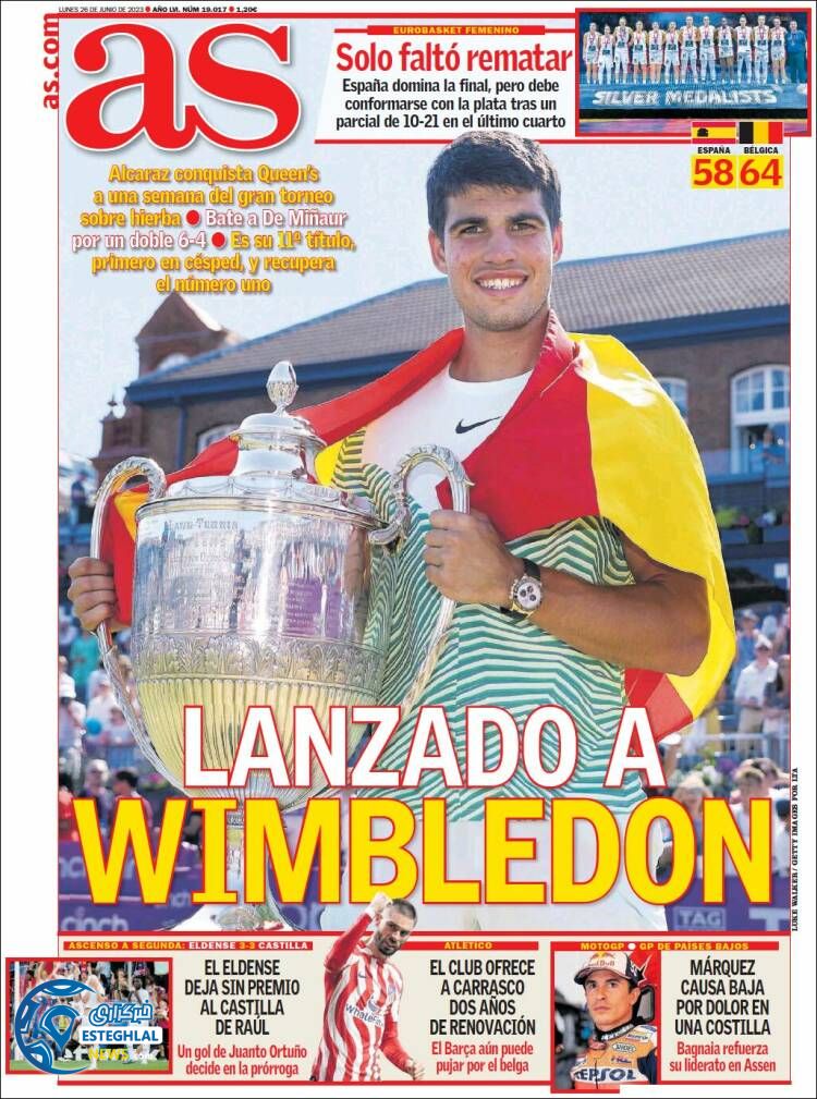 روزنامه ورزشی آ اس دوشنبه 5 تیر 1402 