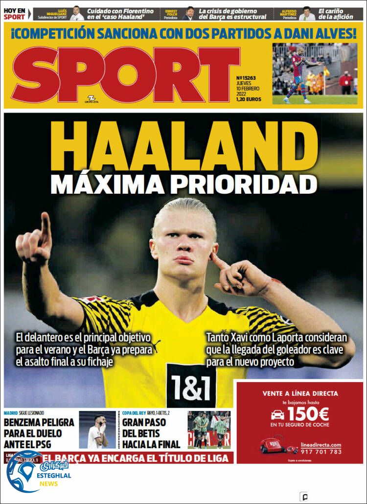 روزنامه ورزشی اسپورت پنجشنبه 21 بهمن 1400