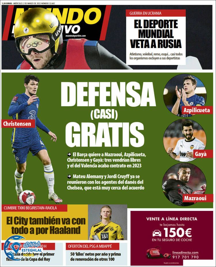 روزنامه ورزشی موندو دپورتیوو چهارشنبه 11 اسفند 1400