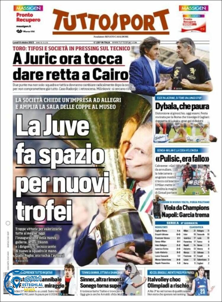 روزنامه ورزشی توتو اسپورت دوشنبه 17 مهر 1402 