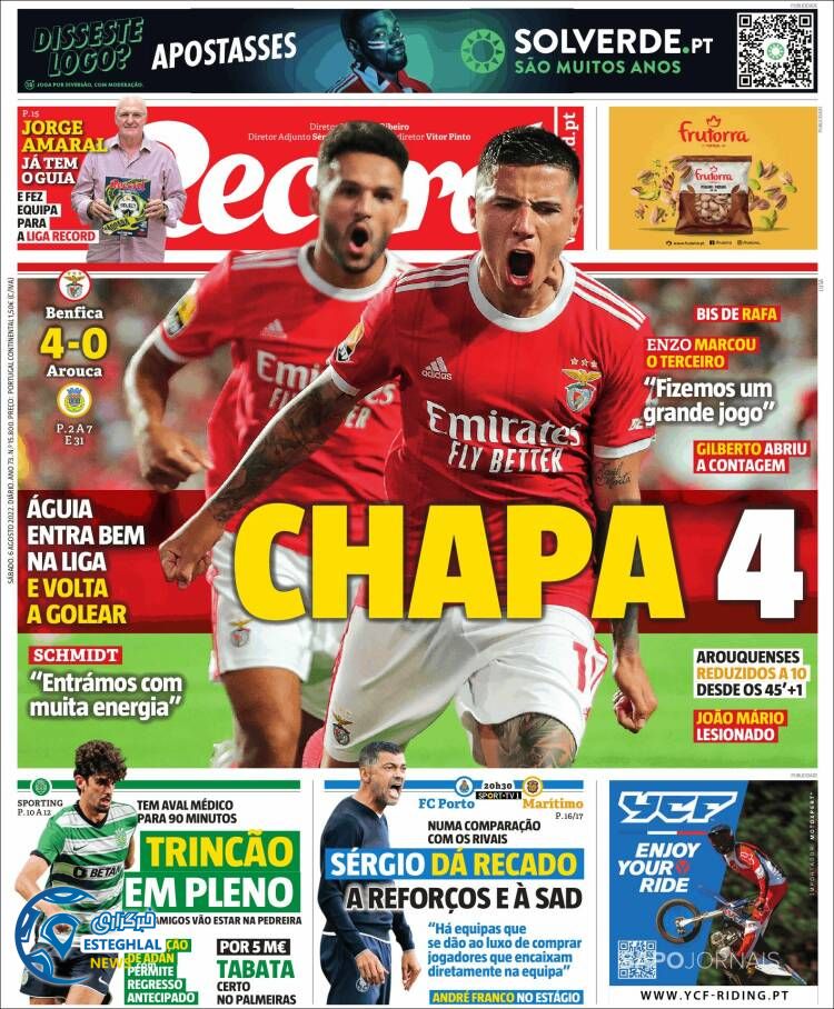 روزنامه ورزشی رکورد شنبه 15 مرداد 1401 