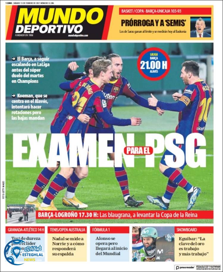 روزنامه ورزشی موندو دپورتیوو شنبه 25 بهمن 1399