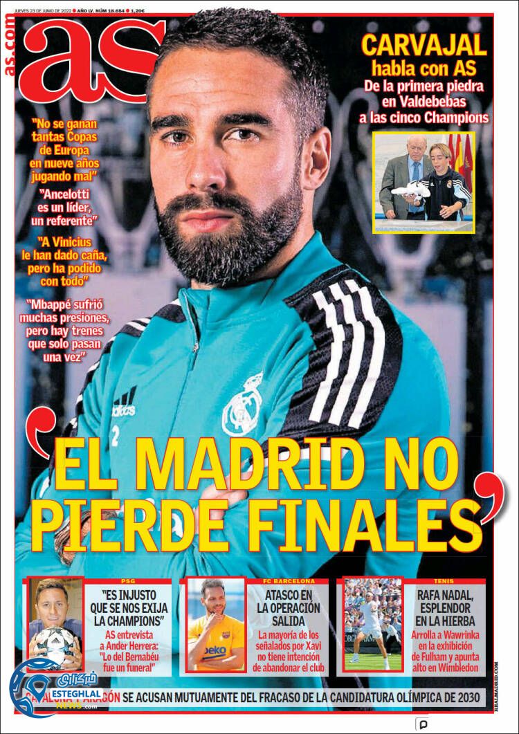 روزنامه ورزشی آ اس پنجشنبه 2 تیر 1401