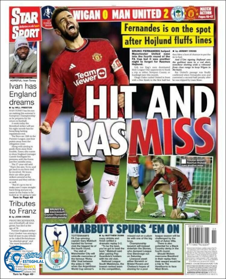 روزنامه  ورزشی استار اسپورت سه شنبه 19 دی 1402 