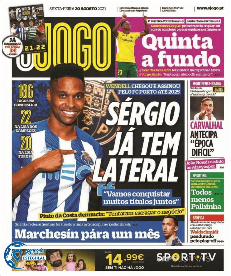 روزنامه ورزشی اوجوگو جمعه 29 مرداد 1400