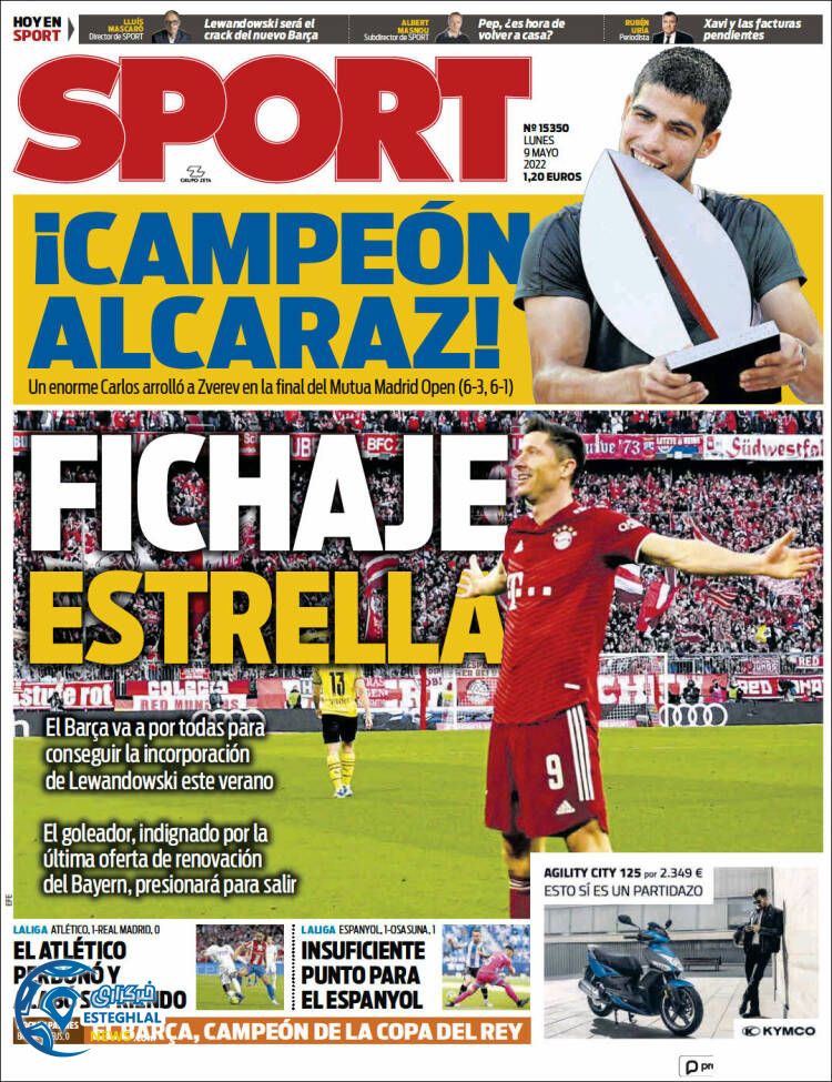 روزنامه ورزشی اسپورت دوشنبه 19 اردیبهشت 1401