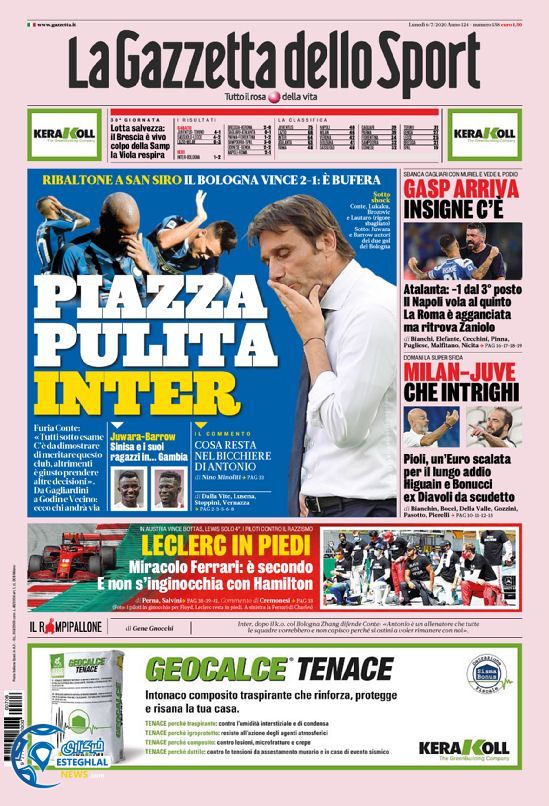 روزنامه ورزشی گاتزتا دلو اسپورت دوشنبه 16 تیر 1399