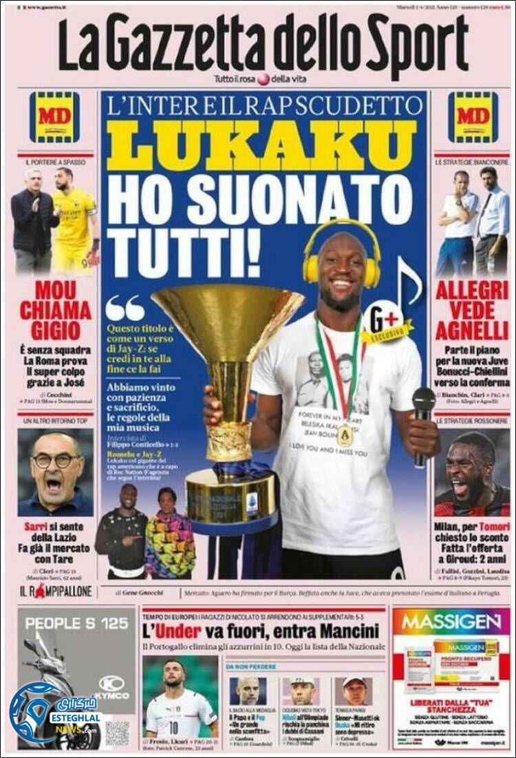 روزنامه ورزشی گاتزتا دلو اسپورت سه شنبه 11 خرداد 1400