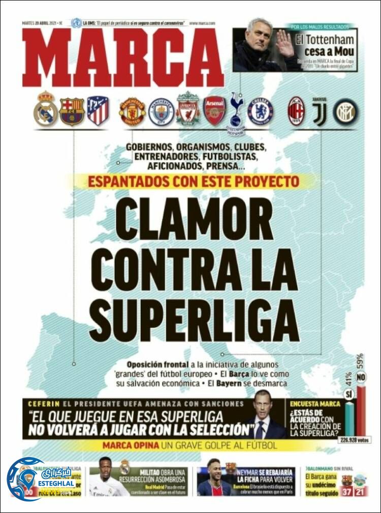 روزنامه ورزشی مارکا سه شنبه 31 فروردین 1400