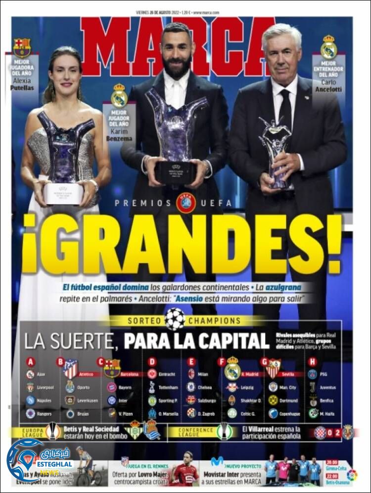 روزنامه ورزشی مارکا جمعه 4 شهریور 1401