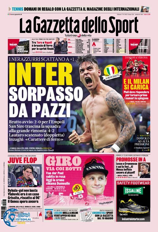 روزنامه  ورزشی گاتزتا دلو اسپورت شنبه 17 اردیبهشت 1401