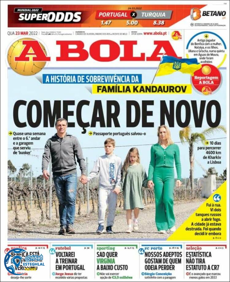 روزنامه ورزشی آبولا چهارشنبه 3 فروردین 1401