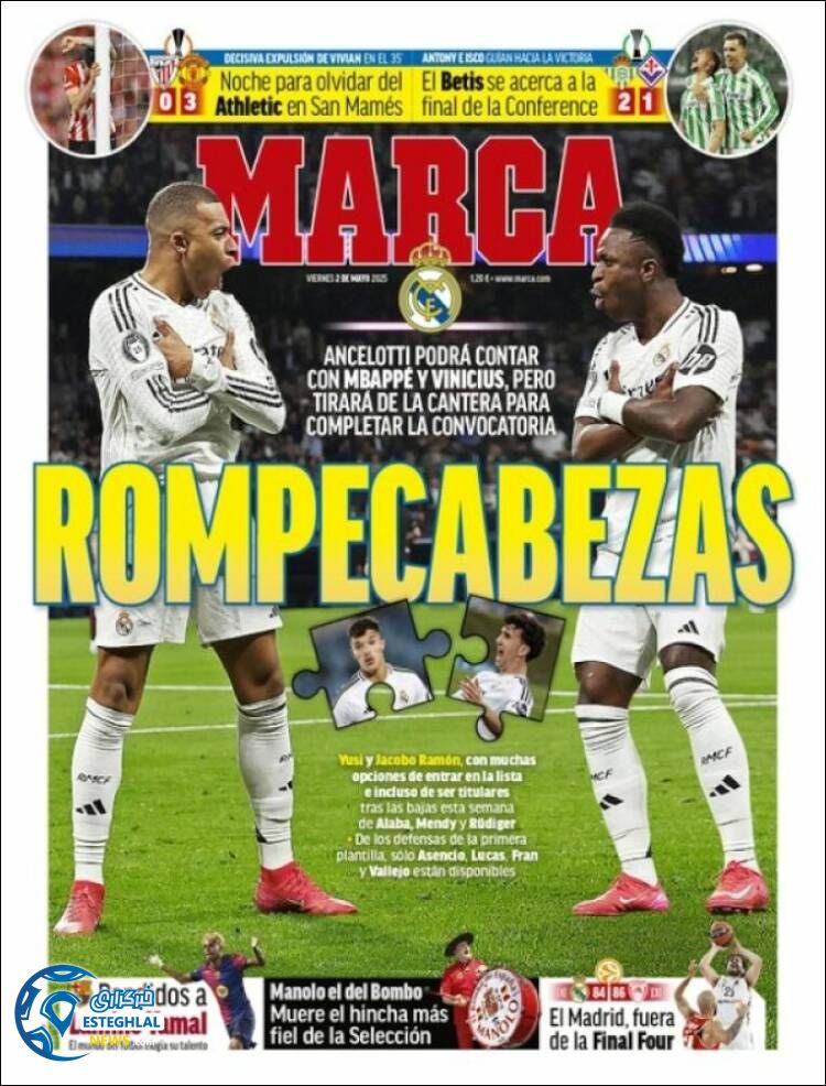 روزنامه  ورزشی مارکا جمعه 11 اردیبهشت 1404 