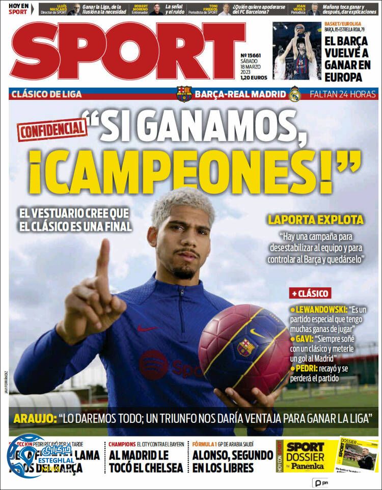 روزنامه ورزشی اسپورت شنبه 27 اسفند 1401 