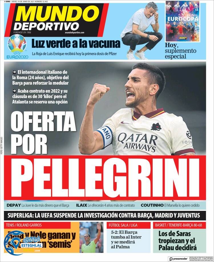 روزنامه ورزشی موندو دپورتیوو پنجشنبه 20 خرداد 1400