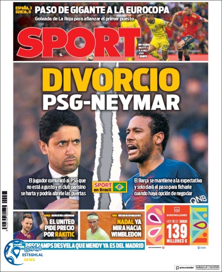 روزنامه ورزشی اسپورت سه شنبه 21 خرداد 1398