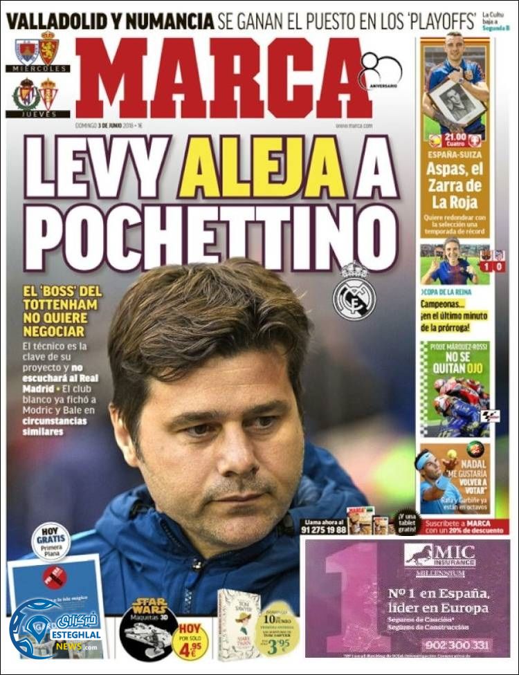 روزنامه ورزشی مارکا یکشنبه 13 خرداد 1397