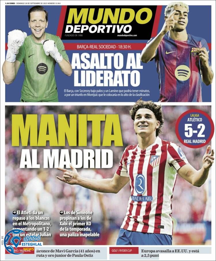 روزنامه ورزشی موندو دپورتیوو یکشنبه 6 مهر 1404 